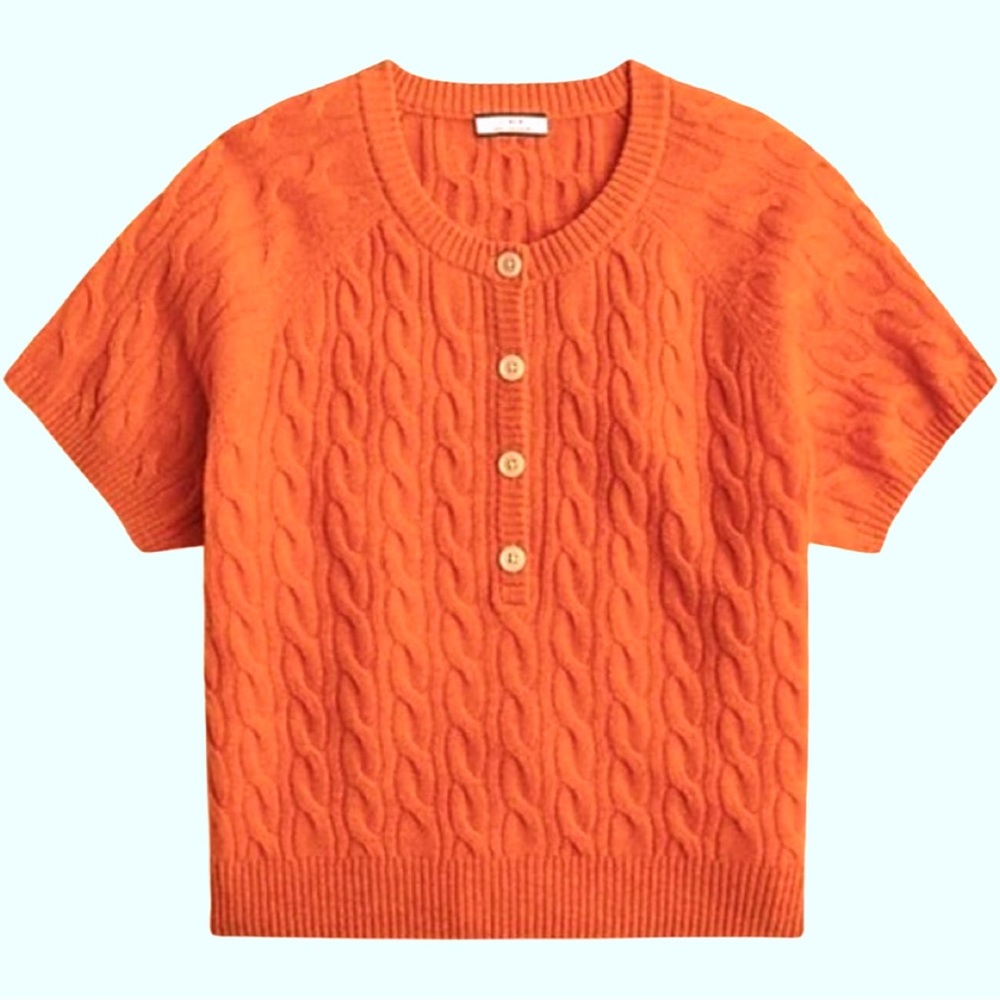 J Crew Cashmere Cable-Knit Henley